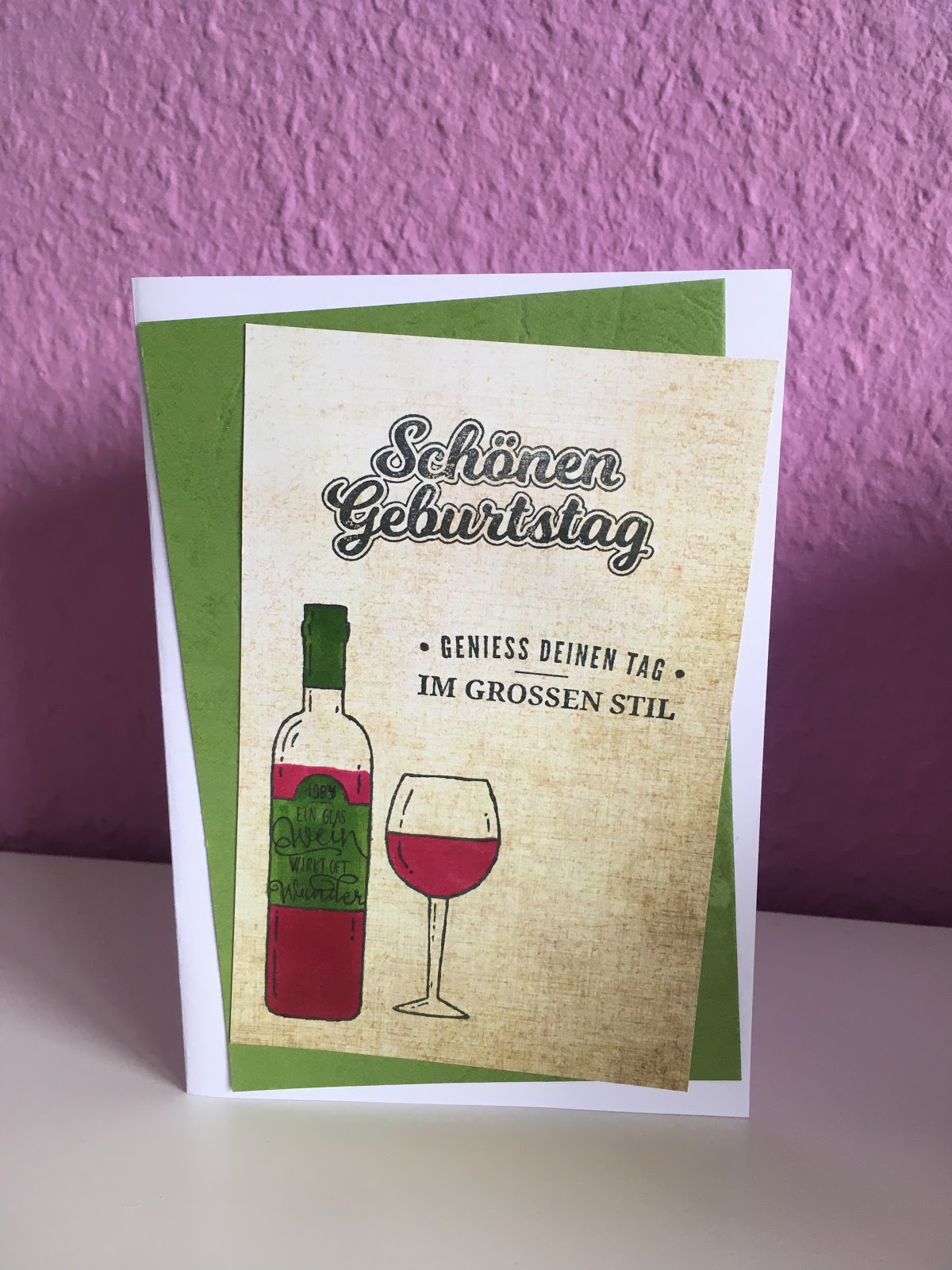Kristin Stempelmädels: Geburtstagskarte "Wein"