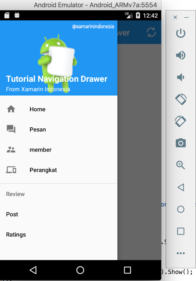Tutorial Xamarin Android : Membuat Navigation Drawer Part 2