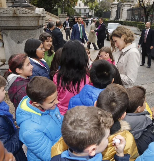 Queen Letizia of Spain attended the first seminar about 'Spain 2030, Spanish Cooperation and the new agenda for sustainable development' at the National Library