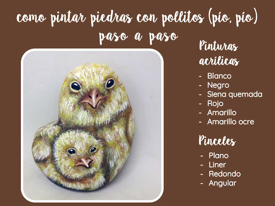 COMO PINTAR PIEDRAS CON POLLITOS PASO A PASO