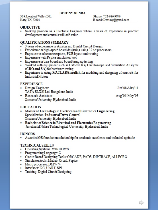 Doc engineer job pcb resume