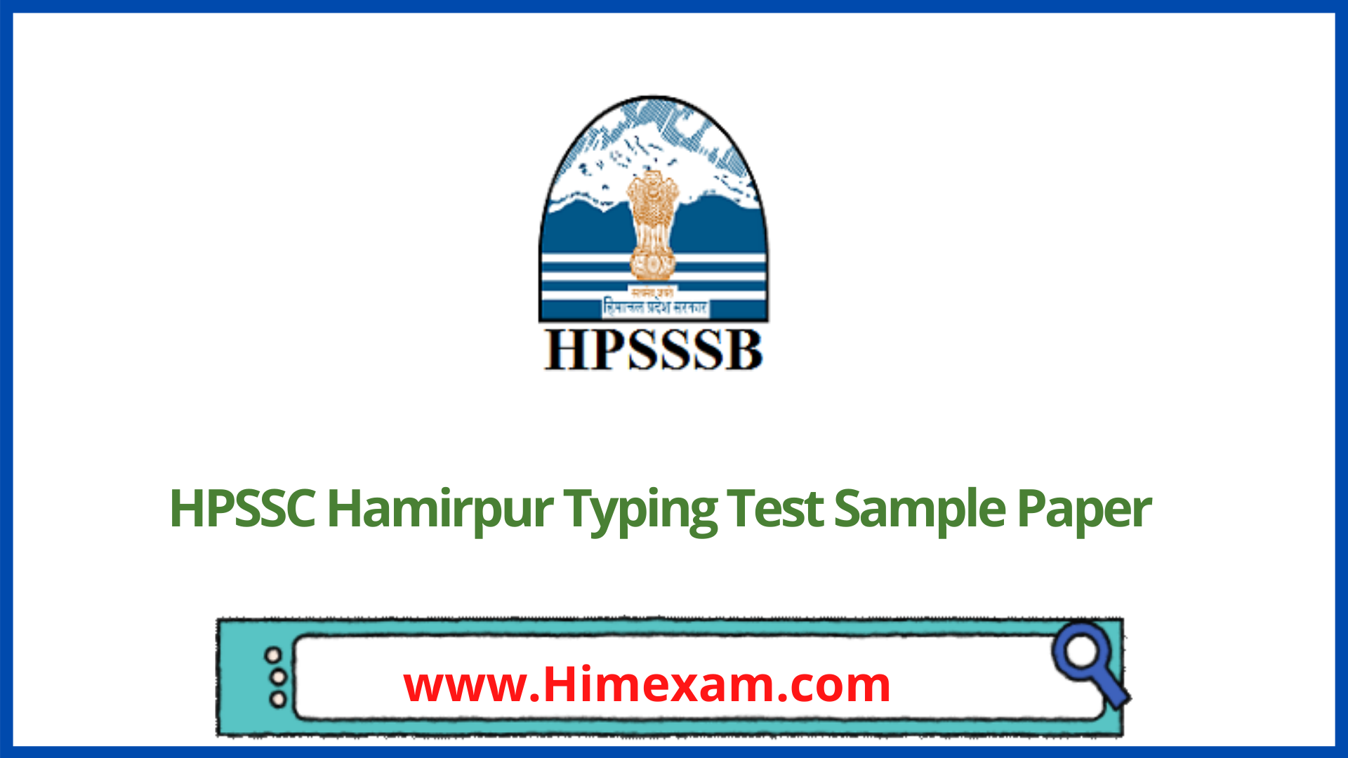 HPSSC Hamirpur Typing Test Sample Paper