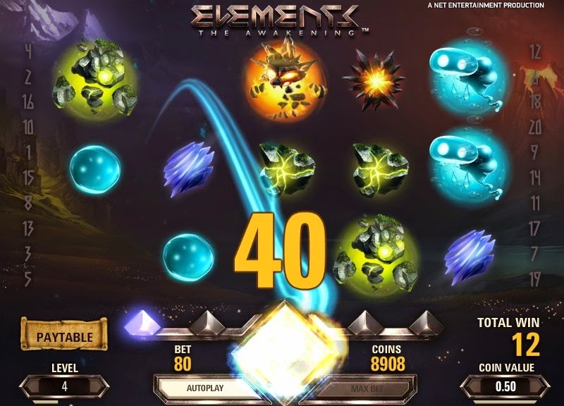 Elements Video Slot Screen