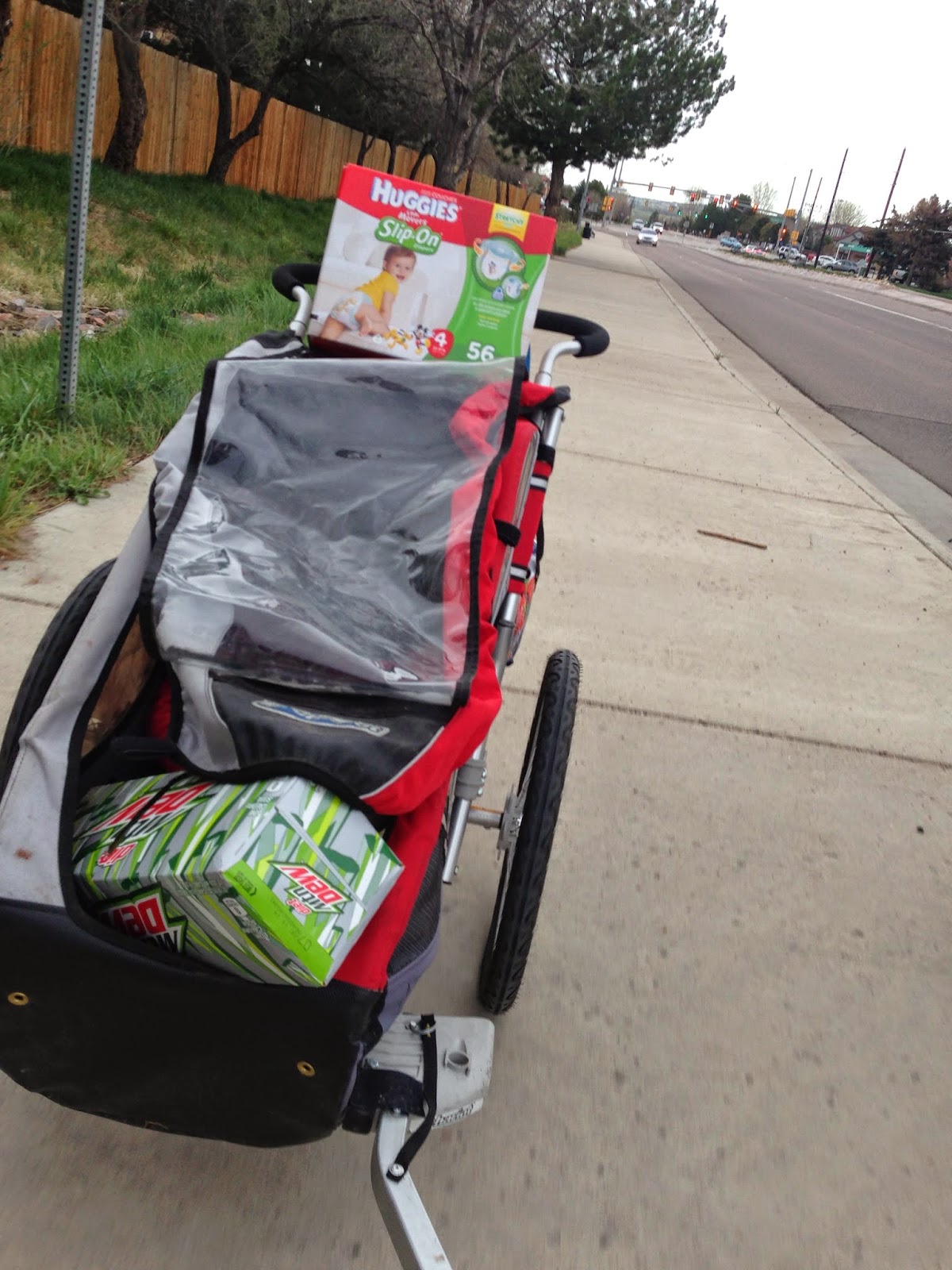 grocery shopping on a bike