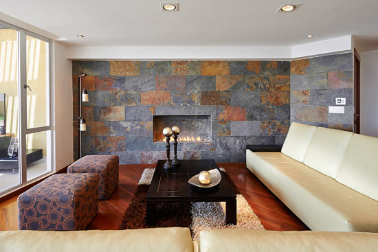 Living Room Stone Wall Ideas