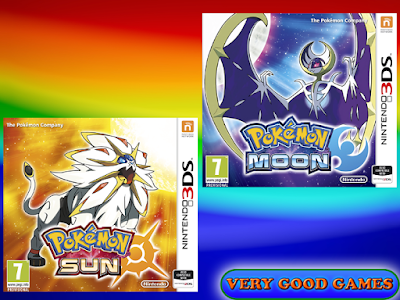 A banner for the reviews of the Pokemon Sun and Pokemon Moon games on the blog for gamers Very Good Games