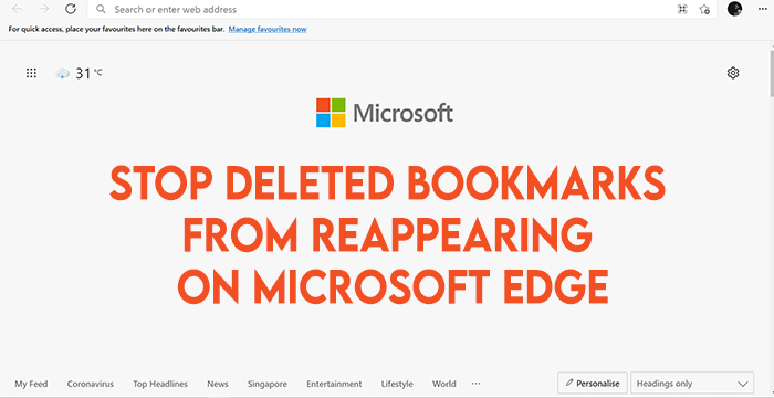 Impedir que los marcadores eliminados vuelvan a aparecer en Microsoft Edge