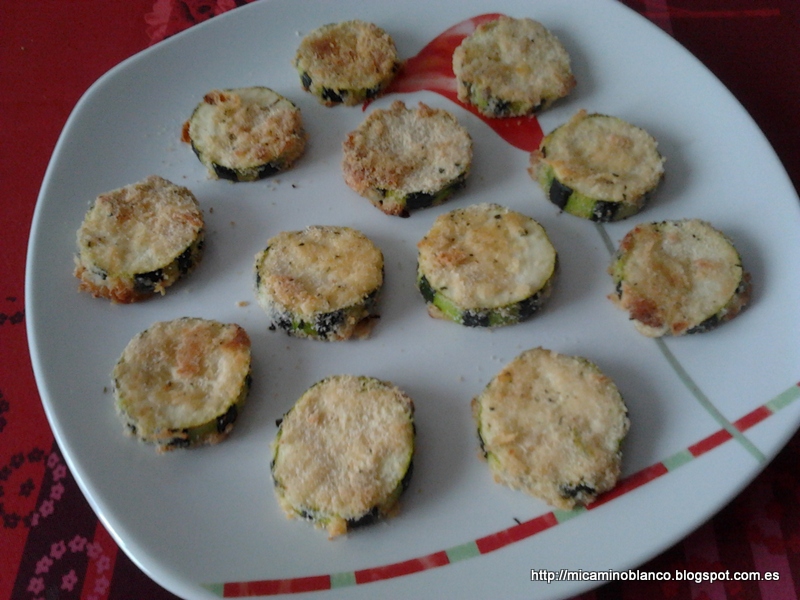 Mi Camino Blanco: Rodajas de calabacín al horno con mayonesa y queso