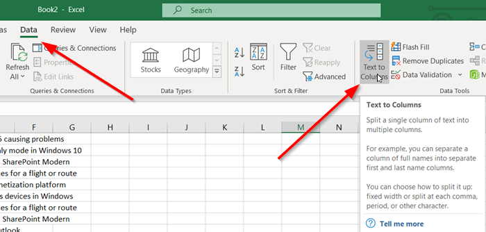 dividir una columna en varias columnas en Excel