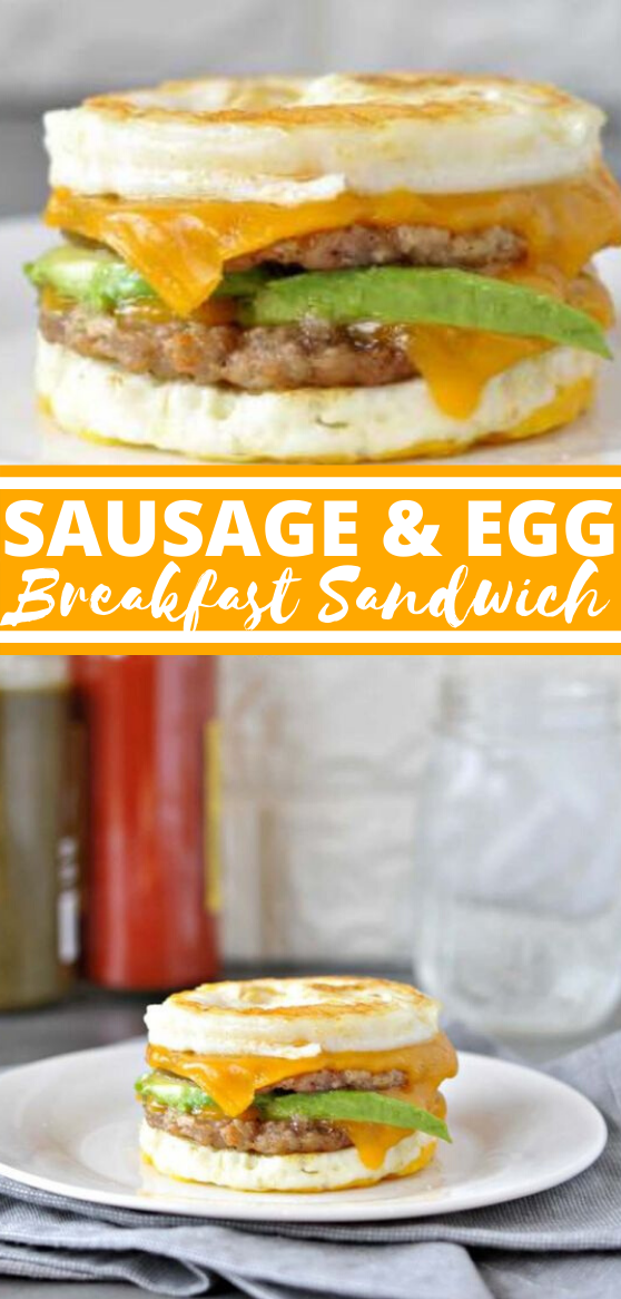Keto Sausage and Egg Breakfast Sandwich #lowcarb #glutenfree #easy #keto #breakfast