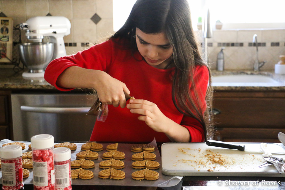 Shower of Roses Nutter Butter Heart Cookie Valentines