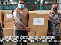 Taiwan Serahkan Bantuan 300.000 Masker Medis ke Indonesia