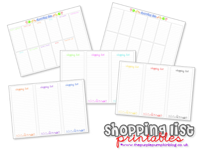 Shopping Lists [Free #Printables] at The Purple Pumpkin Blog