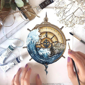 01-Compass-Navigating-at-Sea-Tiny-Watercolors-Compasses-Light-Bulbs-and-Trees-www-designstack-co
