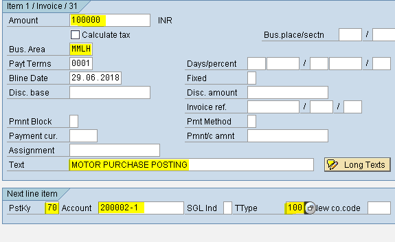 SAP - FICO MODULE LEARNING: Sub Asset Purchase Posting