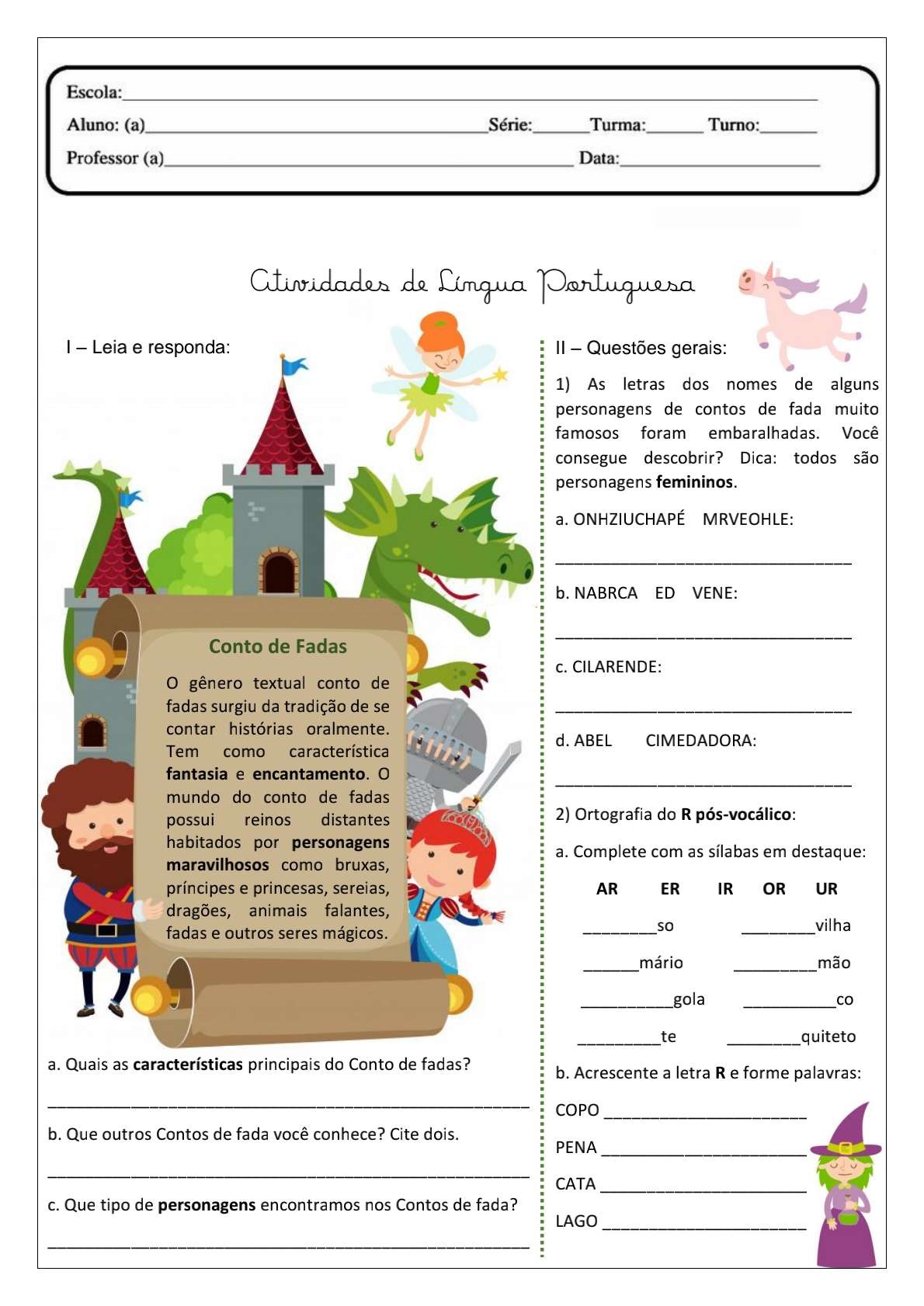 Blog Educação e Transformação 👍Conto de fadas leitura, interpretação e gramática Blog Educação e Transformação 👍Conto de fadas leitura, interpretação e gramática