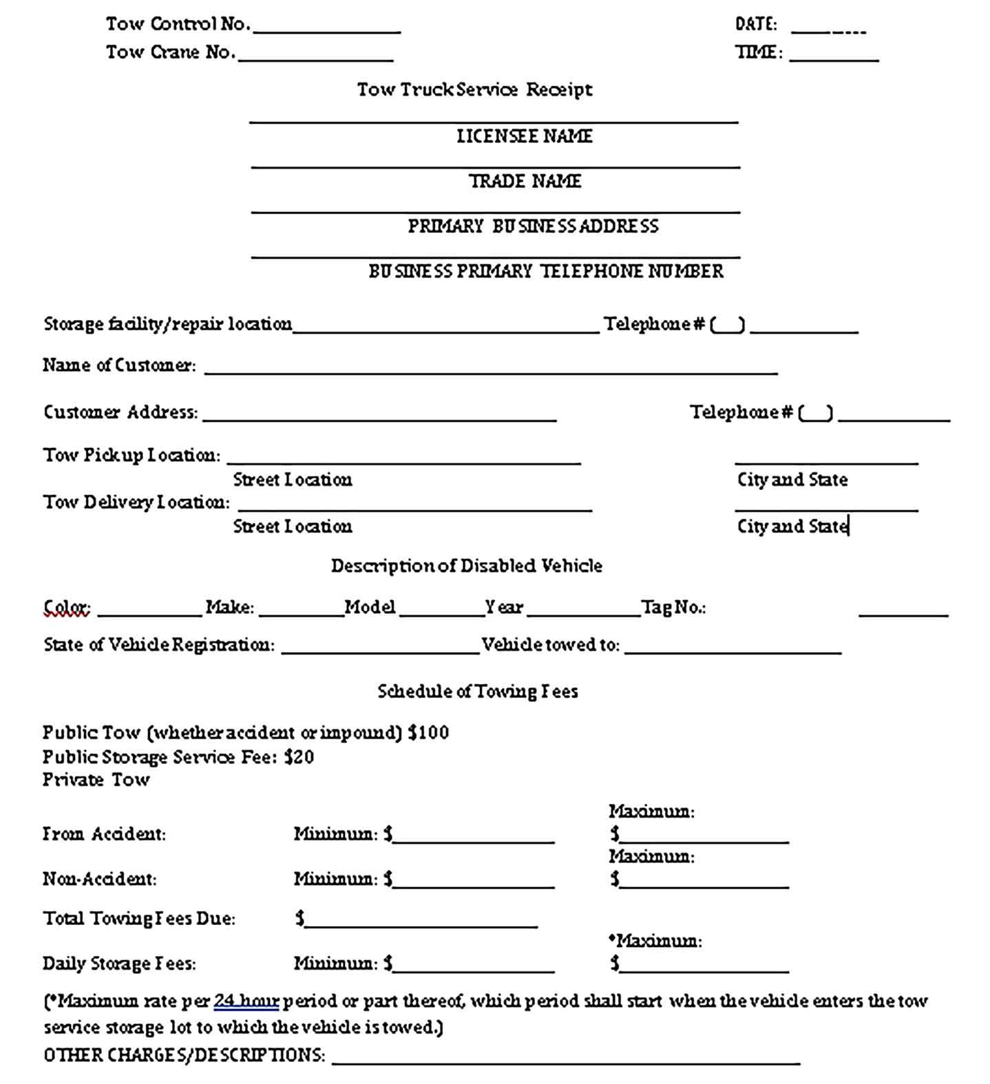 Lorry Receipt Invoice Template