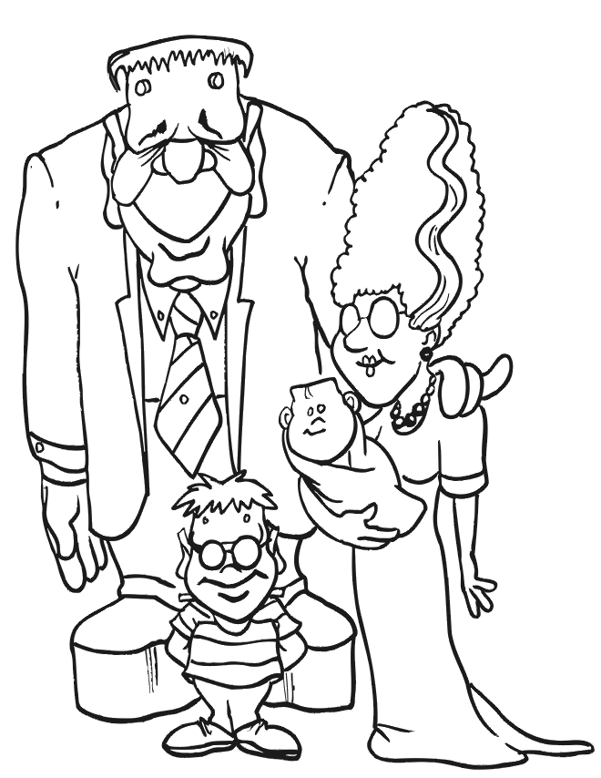 halloween coloring pages: Frankenstein Coloring Pages