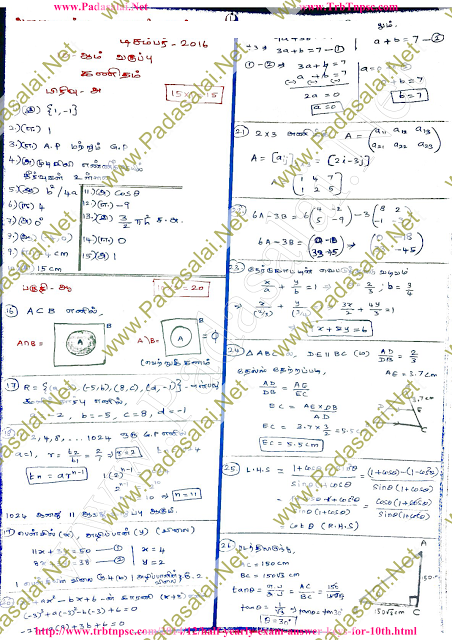 10th maths assignment answer tamil