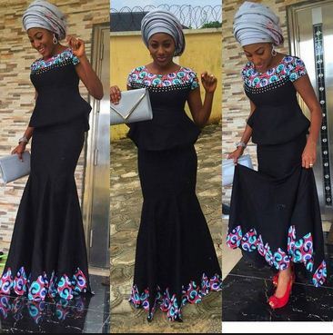 ankara plain and pattern styles for ladies