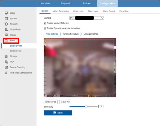 Hikvision motion detection recording not working
