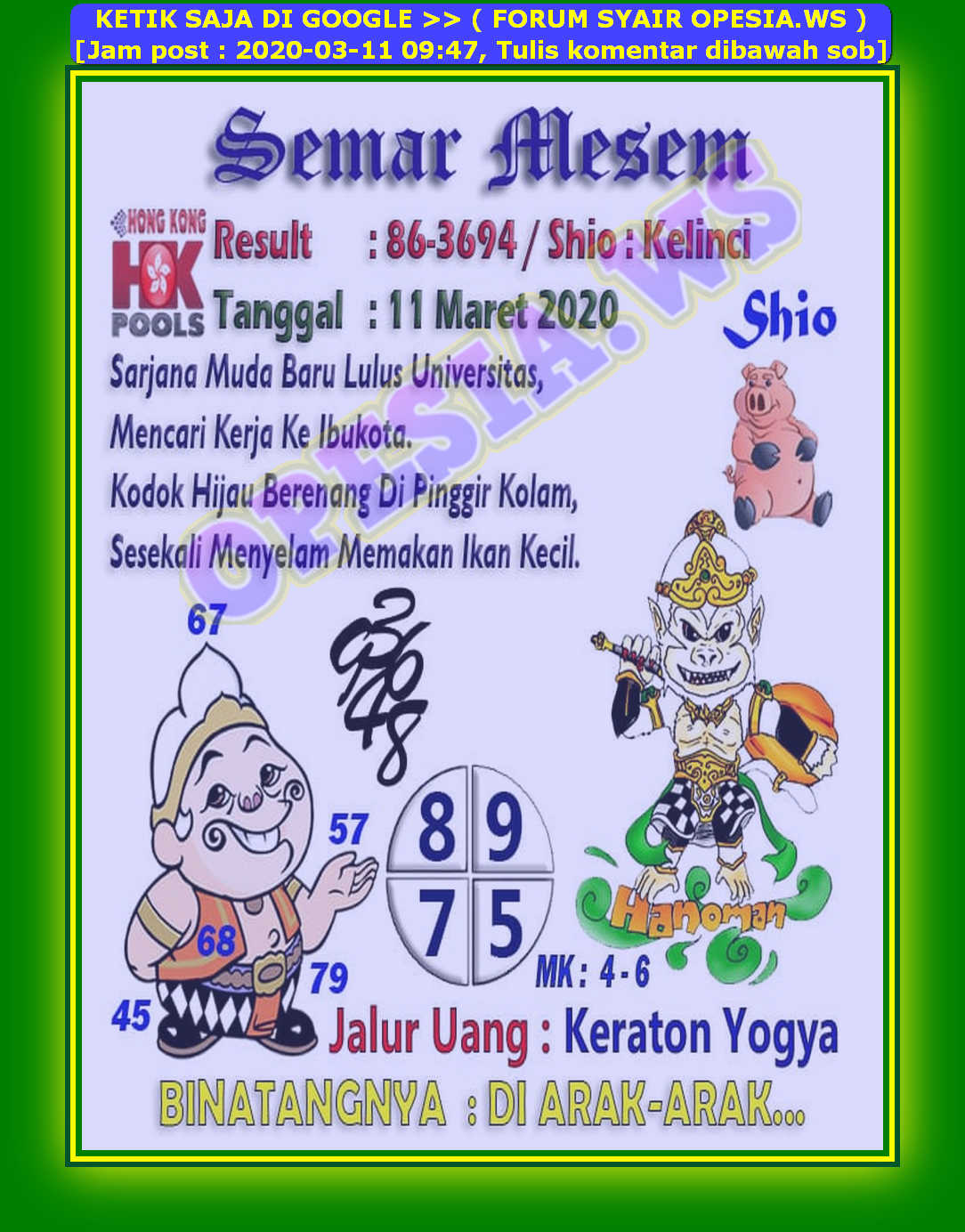 5+ Syair Hk Keraton 11 Januari 2022