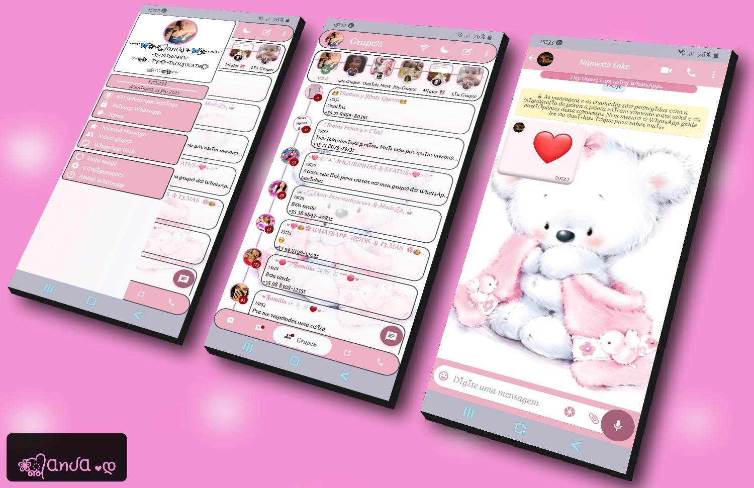 White Teddy Bear Theme For YOWhatsApp & KM WhatsApp By Nanda