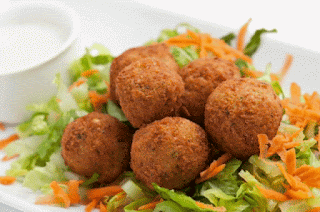 Falafel ceci, tofu zucchine