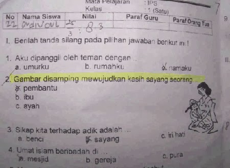 Jawaban absurd dalam ulangan | Kasih sayang pembantu