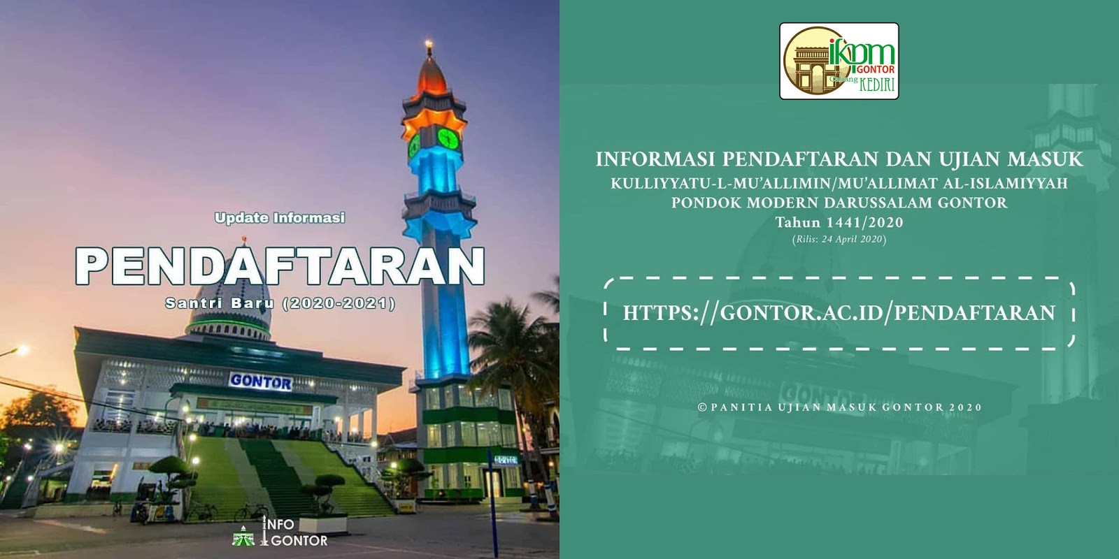 Pendaftaran Calon Pelajar Pondok Modern Darussalam Gontor Tahun 1441 2020 Ikpm Kediri