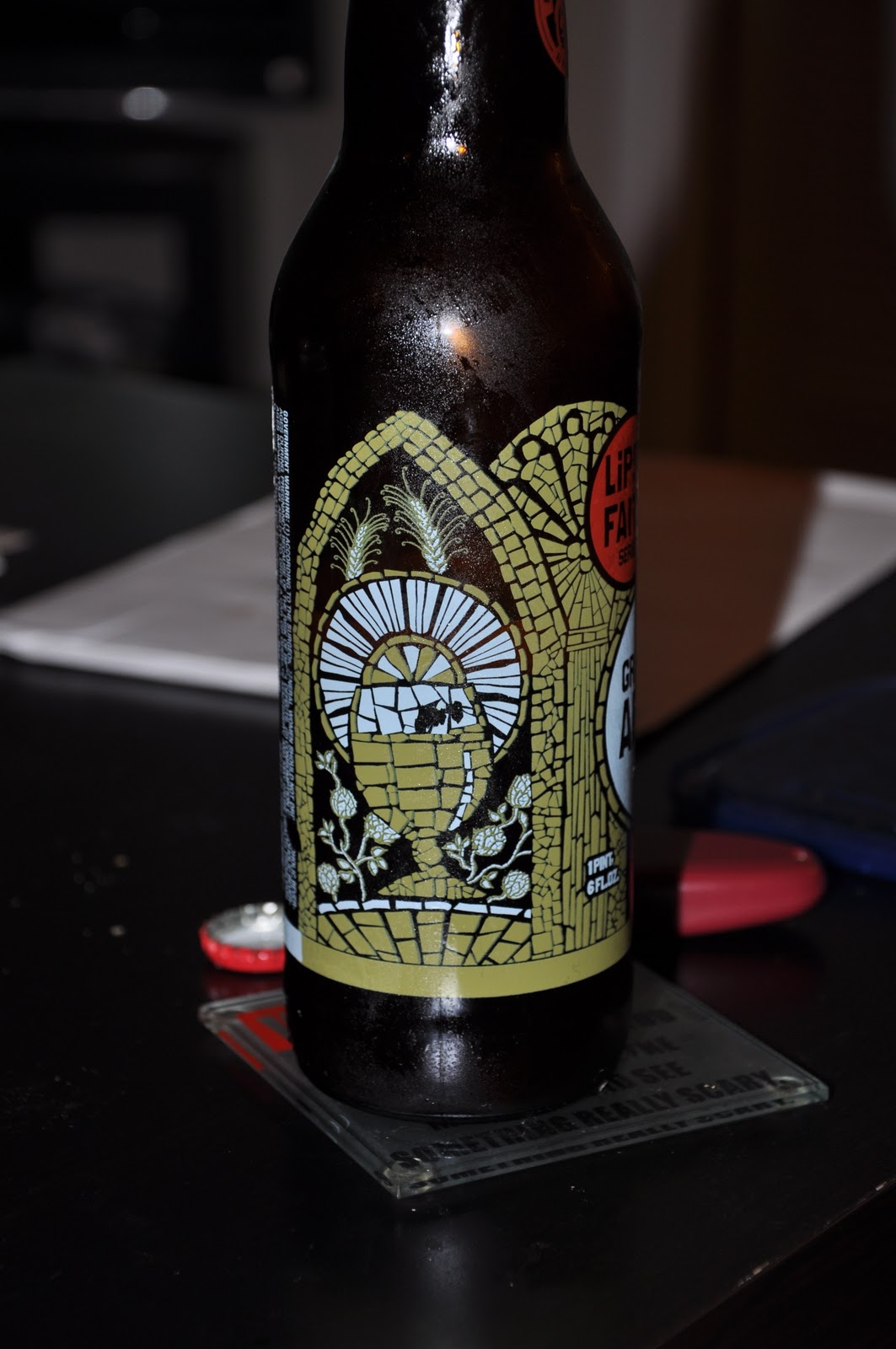 A man and his beer Grand Cru Abbey Ale by New Belgium Brewery