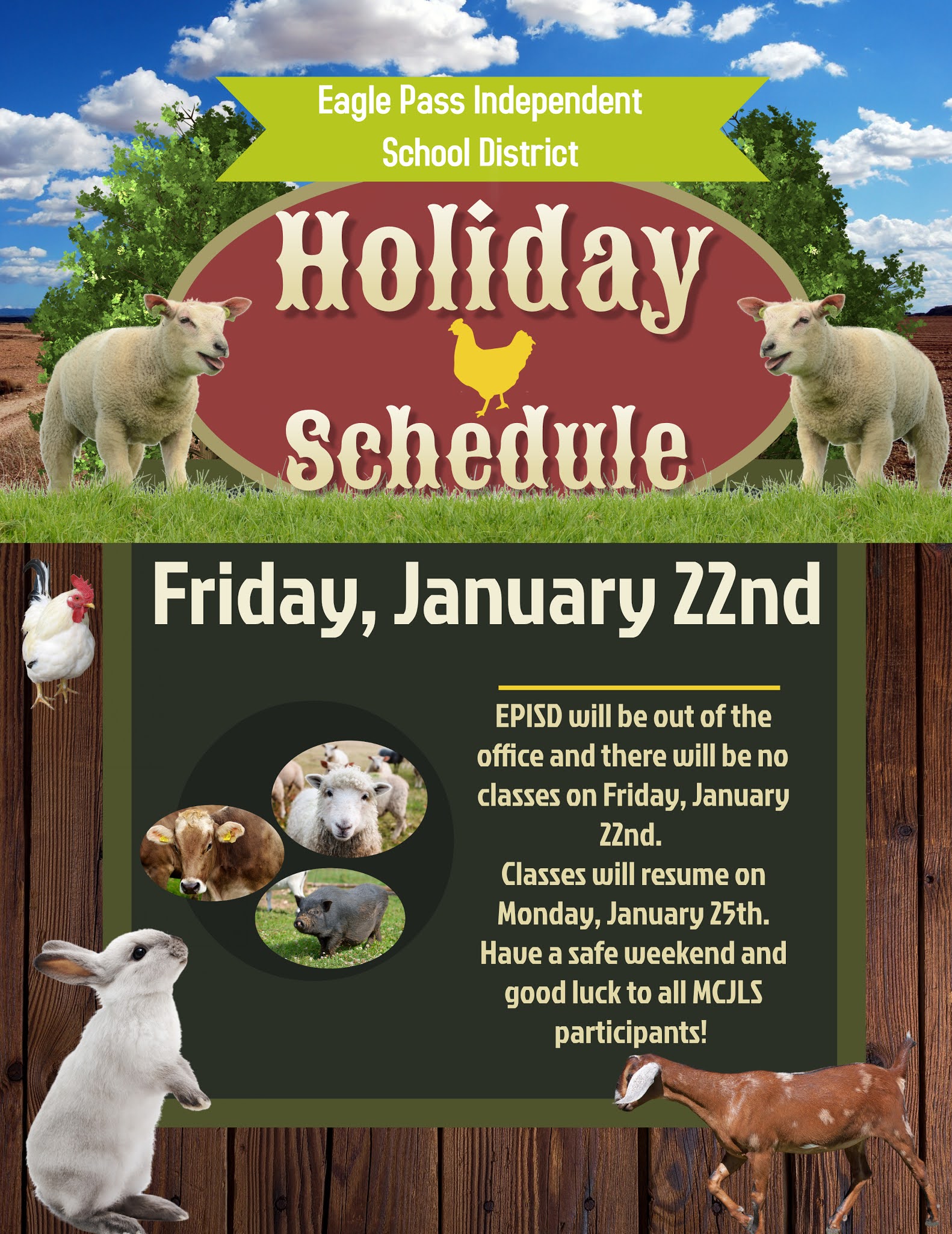 Eagle Pass ISD - iVision: EPISD Jan.22nd Schedule Eagle Pass ISD - iVision: EPISD Jan.22nd Schedule