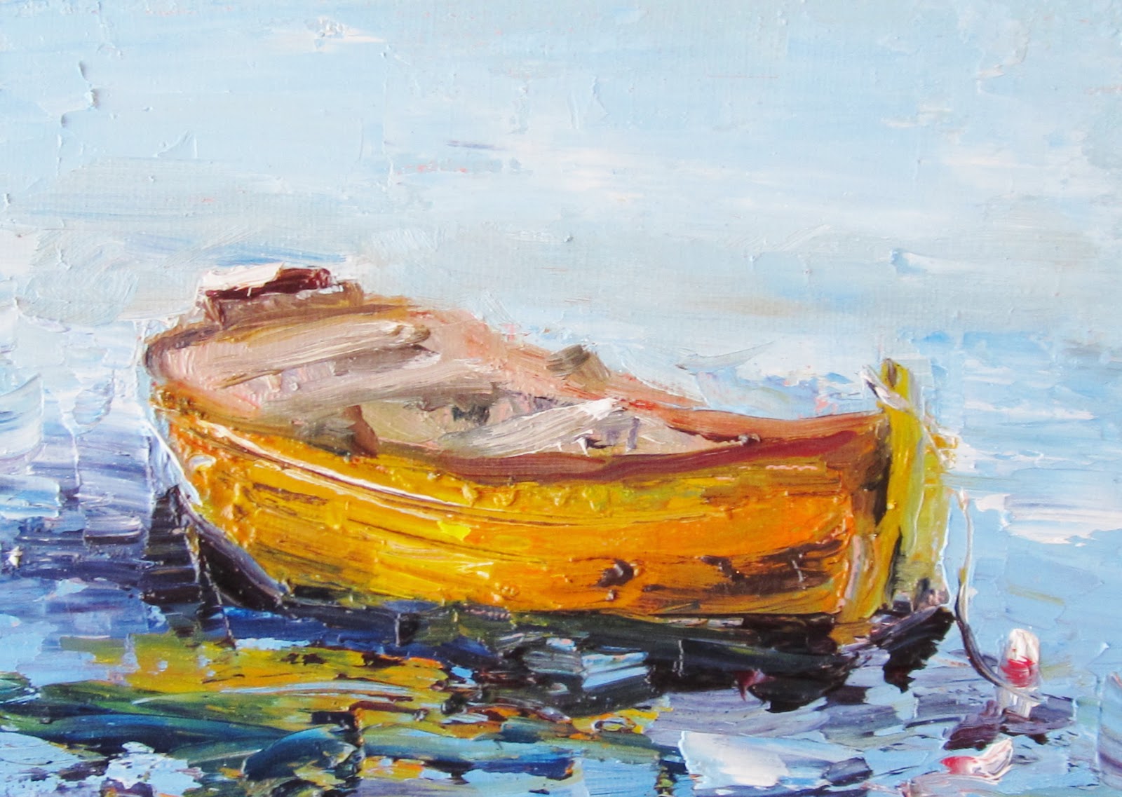 Painting of the Day, Daily Paintings by Delilah: Row Boat Oil Painting