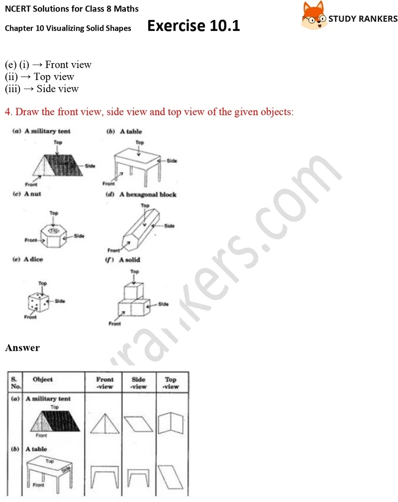 NCERT Solutions for Class 8 Maths Ch 10 Visualizing Solid Shapes Exercise 10.1 4