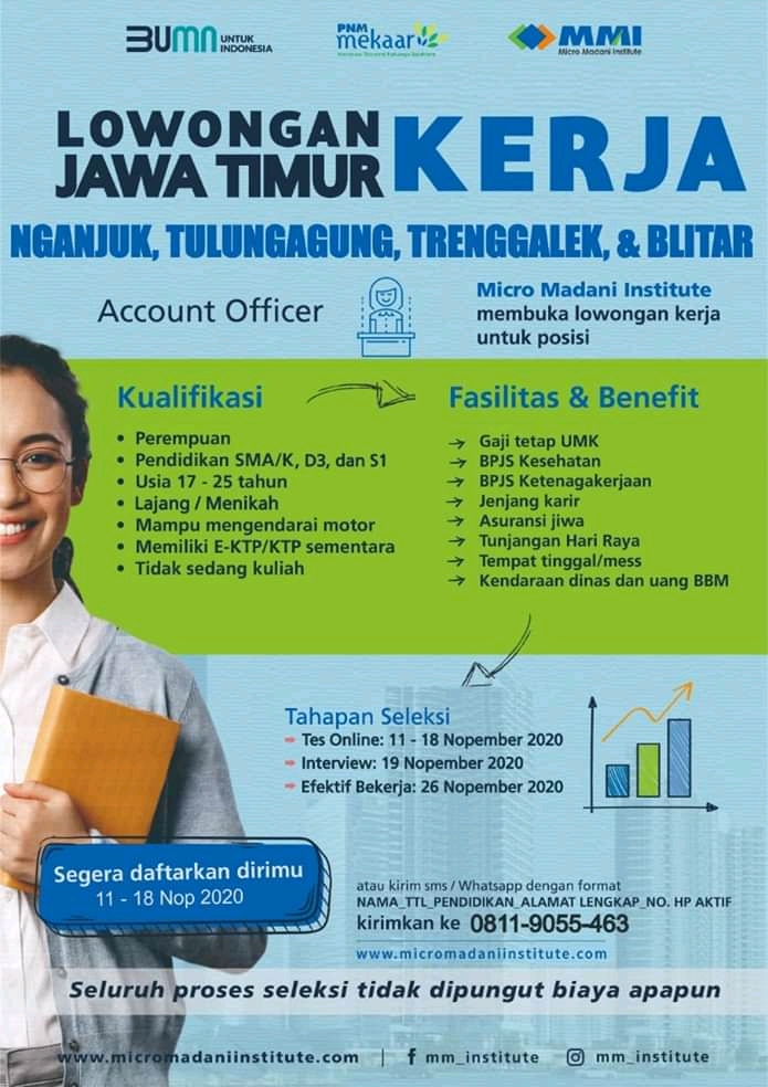 Lowongan Kerja Account Officer Micro Madani Institute November 2020
