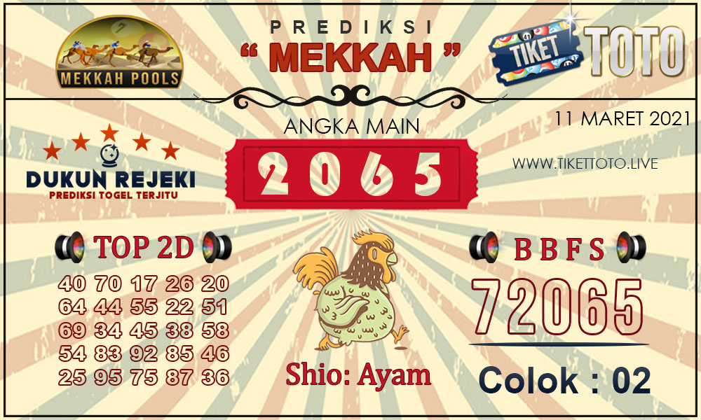 Prediksi Togel MEKKAH TIKETTOTO 11 MARET 2021