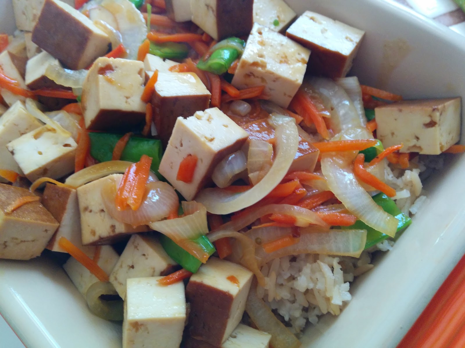 WholeFoodVegan: Baked Tofu and Garden Veggie Stir-Fry