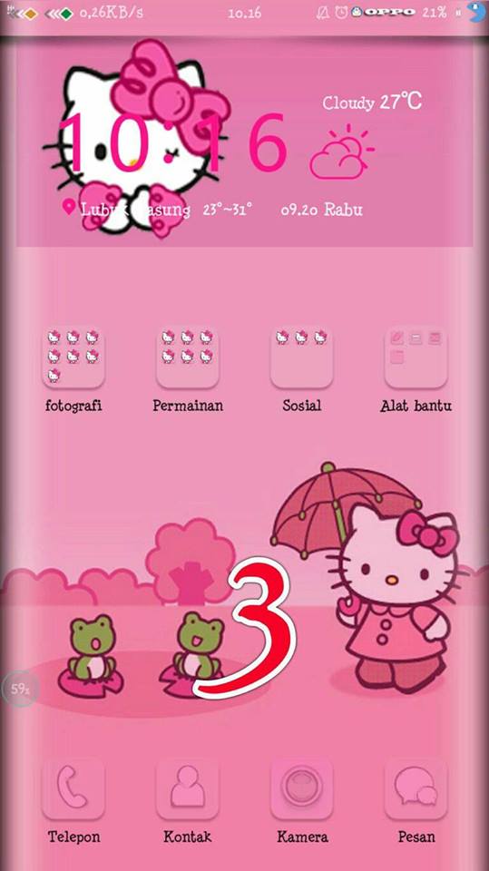 Download Tema Hello Kitty Pink