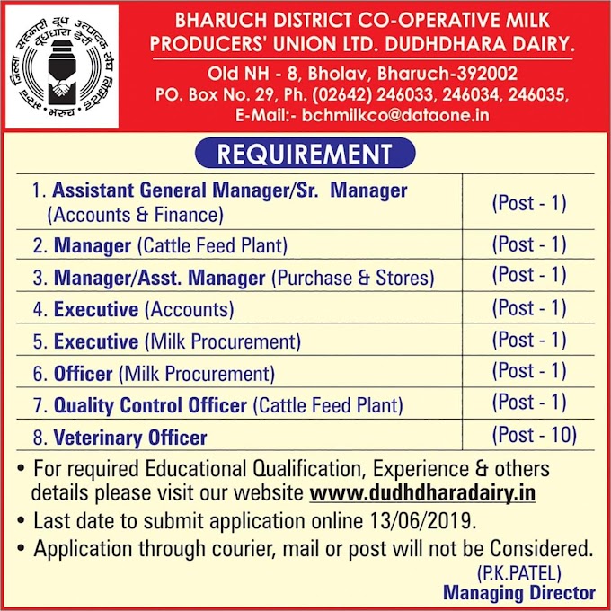 Veterinary officers, Animal nutritionist officer jobs dudhdharadairy