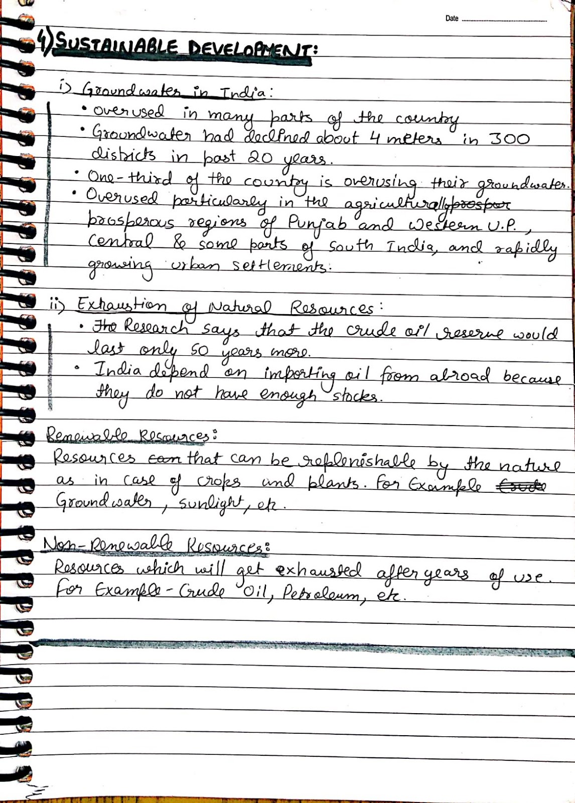 Class 10 Economics Chapter 1 Development Handwritten Notes 