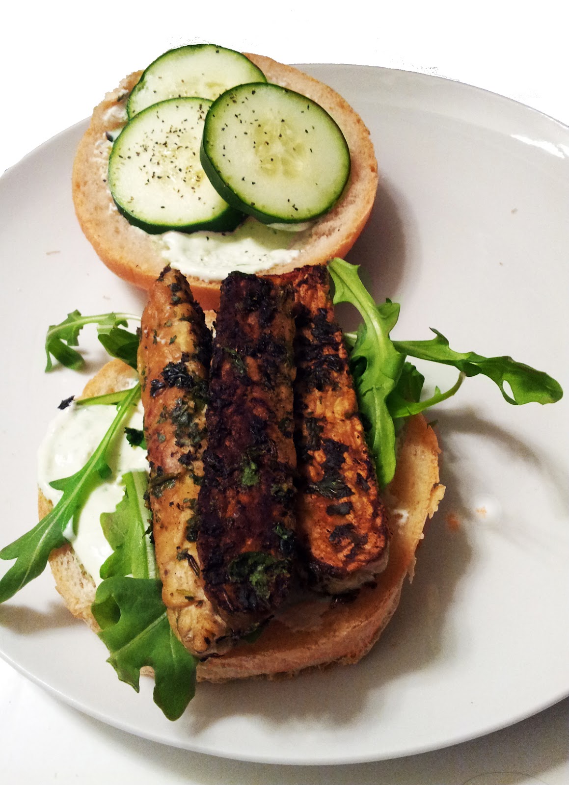 A Profound Hatred of Meat Tempeh Cucumber Sandwich with CilantroMint