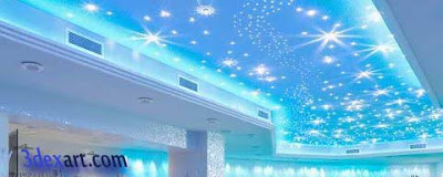 fiber optic star ceiling, starry sky stretch ceiling lighting ideas