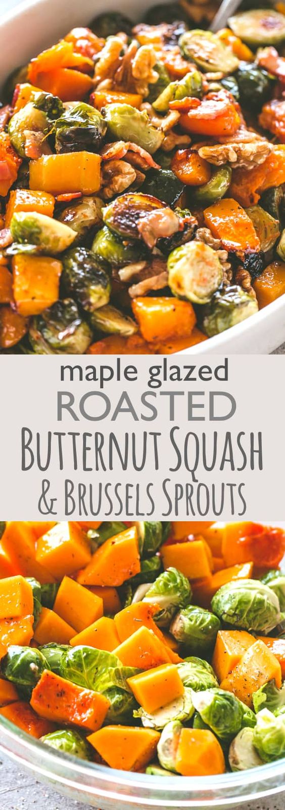 Maple Glazed Roasted Butternut Squash with Brussels Sprouts - A perfect side dish for your Holiday meals prepared with roasted Butternut Squash and Brussels Sprouts coated with a delicious maple…