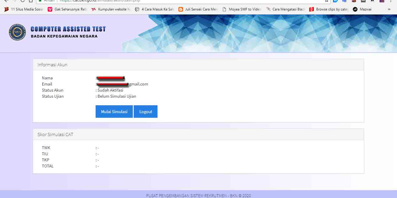 Cara Mudah Daftar Simulasi Cat Cpns Bkn Agar Dapat Kuota Manyasah Ilmu