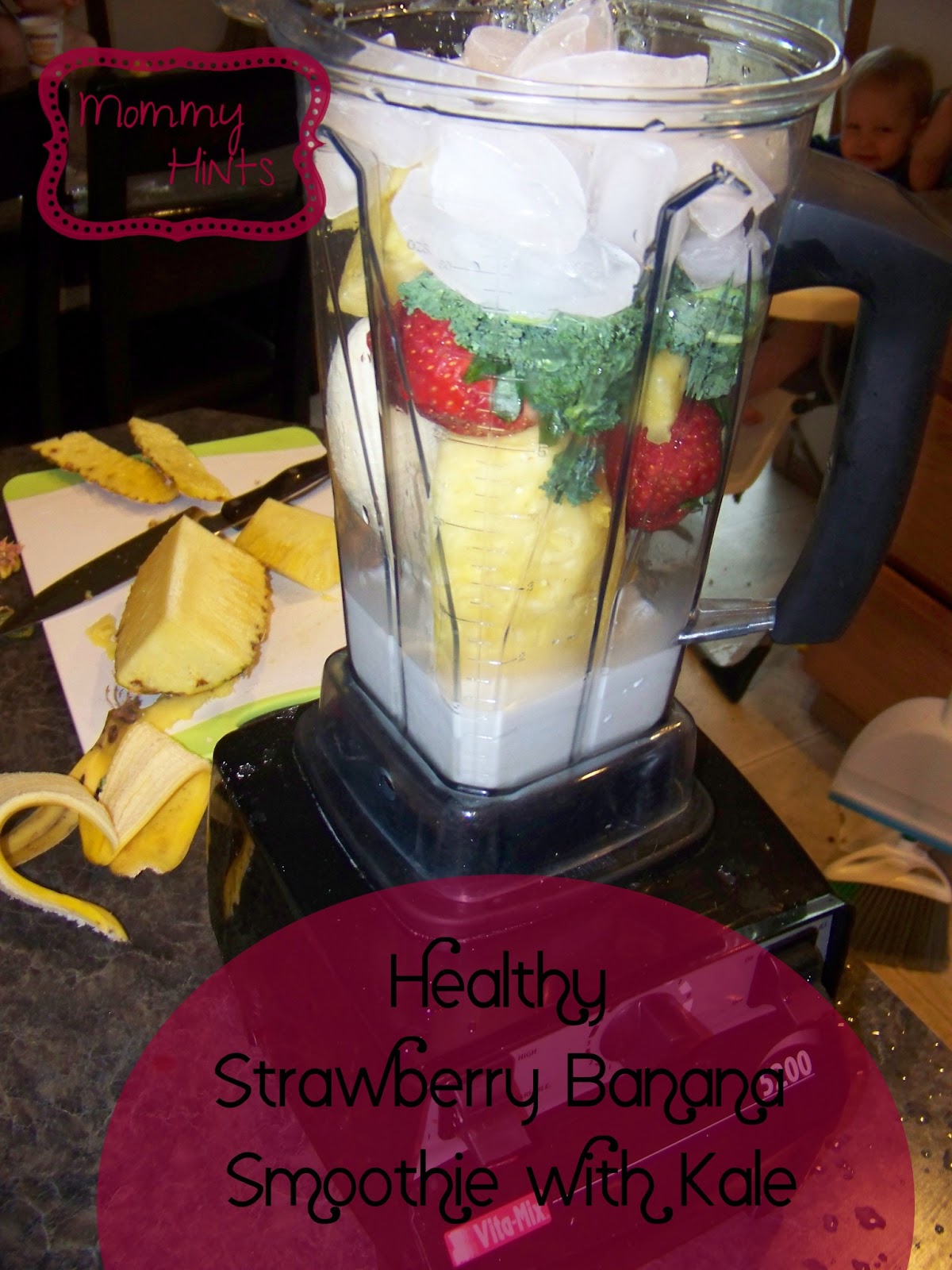 Mommy Hints Healthy Strawberry Banana Smoothie with Pineapple
