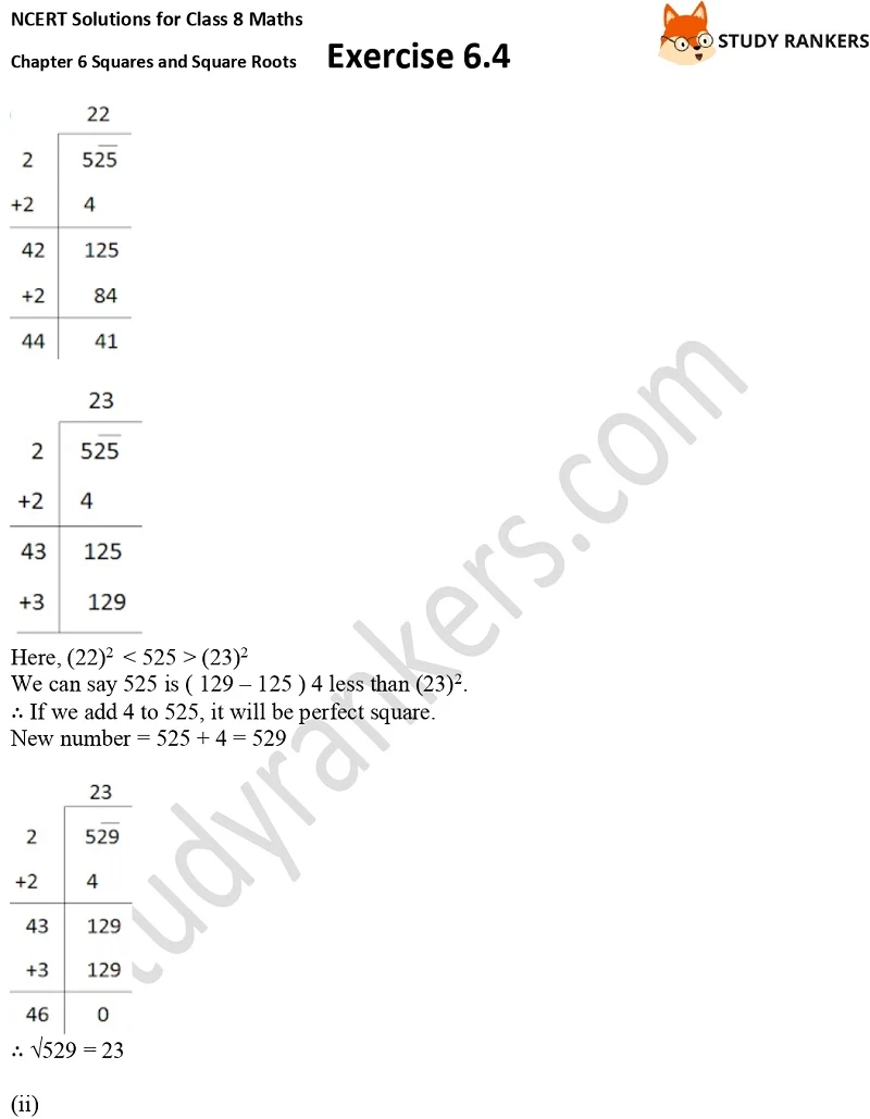NCERT Solutions for Class 8 Maths Ch 6 Squares and Square Roots Exercise 6.4 13