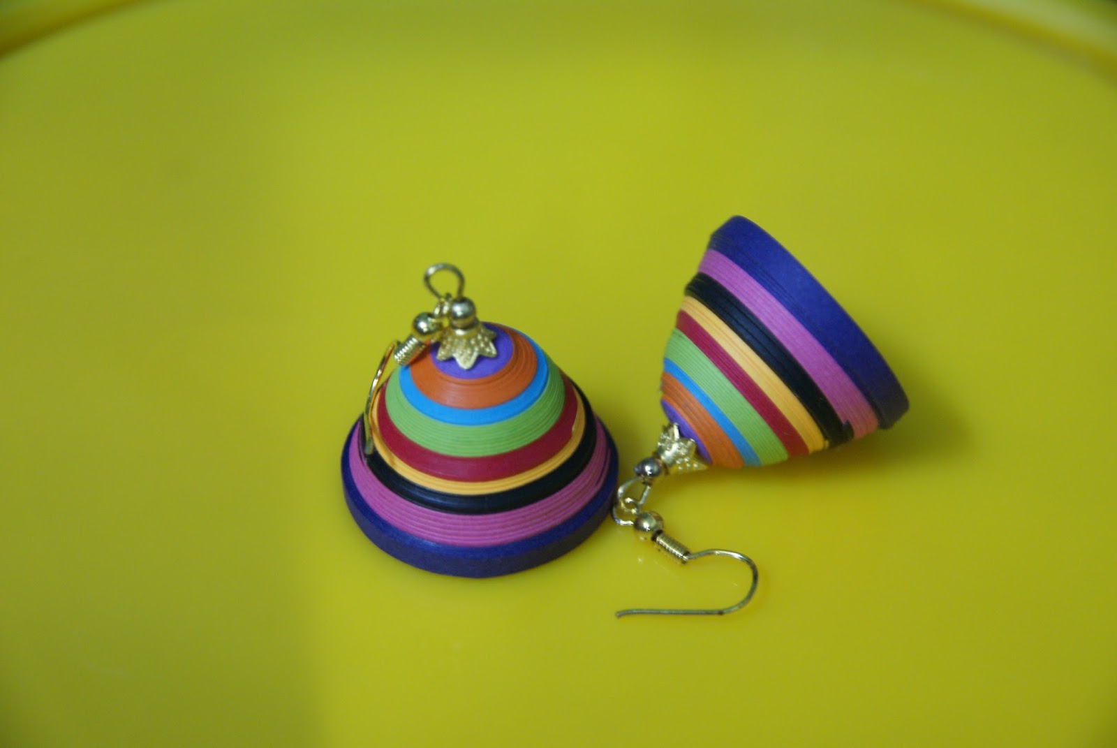 Rangoli and Art Works QUILLING MULTI COLOUR JHUMKAS