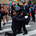 Two fire department medics leave spectators emotional as they get engaged at the Pride parade