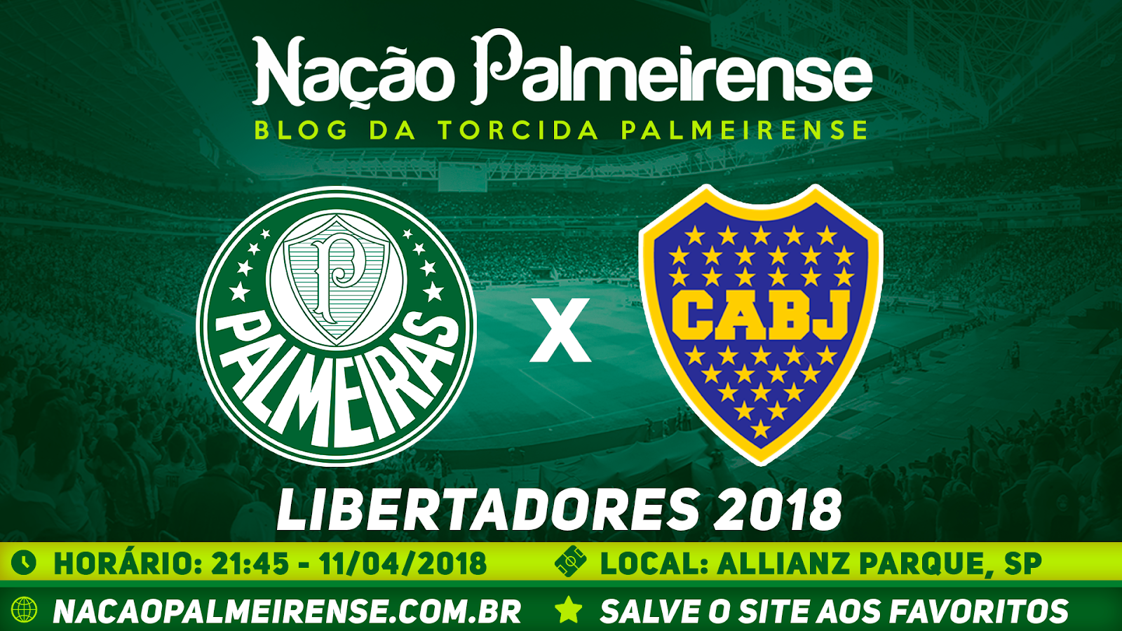 Jogo Palmeiras x Boca Juniors Ao Vivo 11/04/2018 [Narração]  Nação