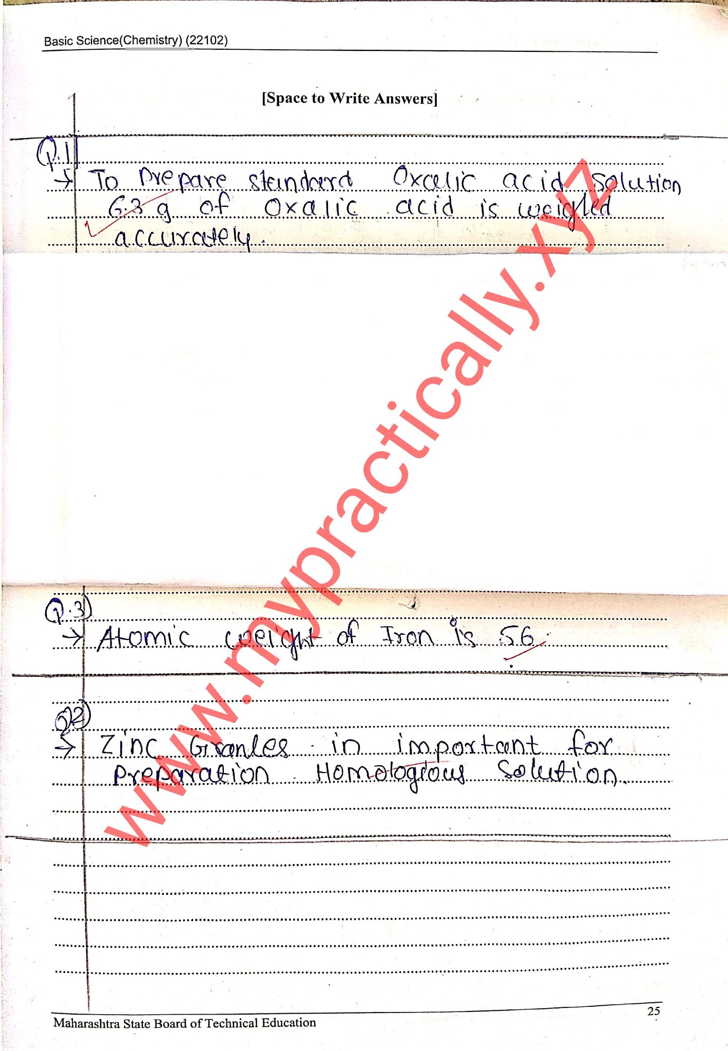 Redox Titration Practical Answers First Year Chemistry practical answers